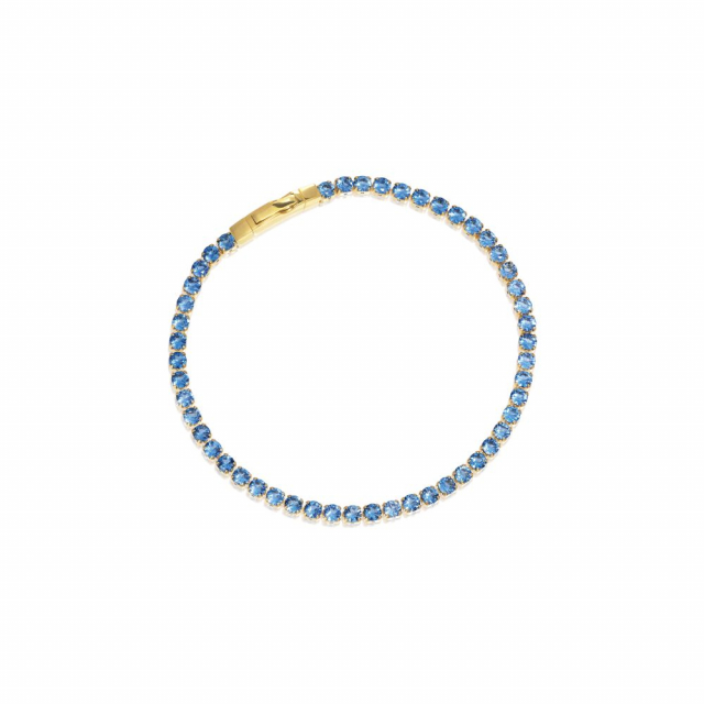 Ellera Grande - 18k Gullpläterad, med blåa zirkoner Armbånd