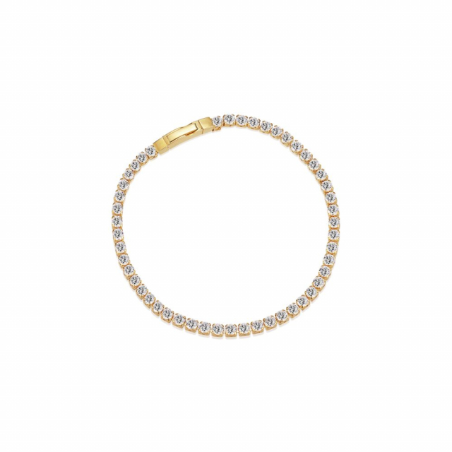 Ellera Grande - 18k Gullpläterad, med vita zirkoner Armbånd