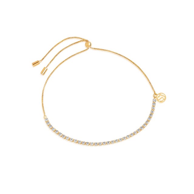 ELLERA TENNIS Armbånd Hvite Zirkoner (Gull)
