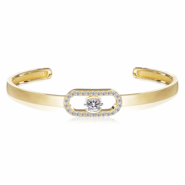 Ellisse Carezza - 18k Gullpläterad, med vita zirkoner  Armbånd
