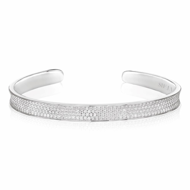 Feline Concavo - med vita zirkoner Armbånd