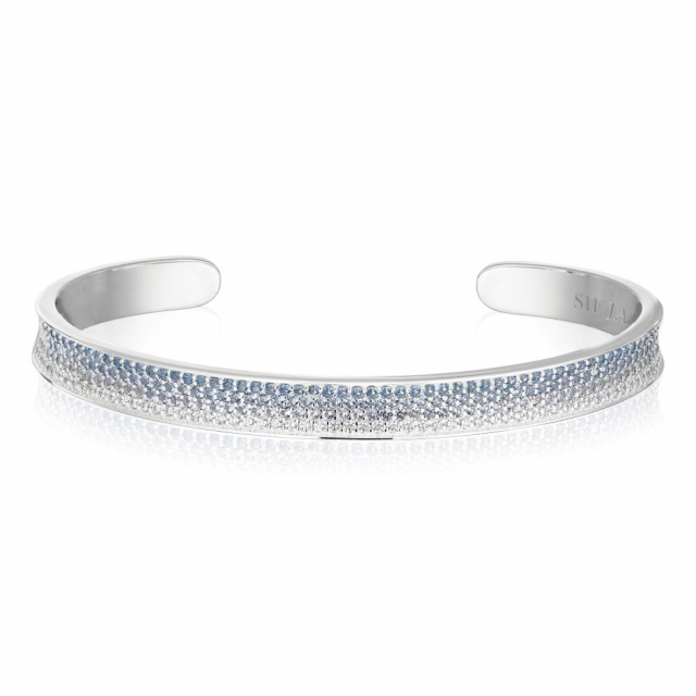 Feline Concavo - med zirkoner i blå och vit gradient Armbånd