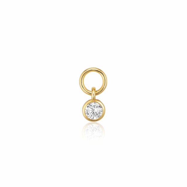 Charm Ghiera Uno - 18k Gullpläterad, med vita zirkoner Hoop