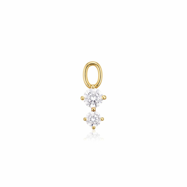 Charm Circolo Due - 18k Gullpläterad, med vita zirkoner Hoop