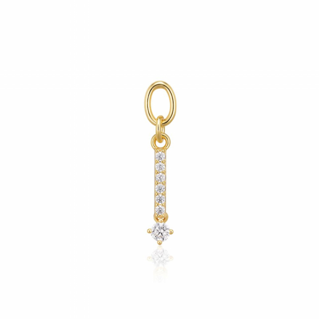 Charm Circolo Lungo - 18k Gullpläterad, med vita zirkoner Hoop