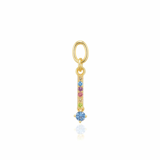 Charm Circolo Lungo - 18k Gullpläterad, med multifärgade zirkoner Hoop
