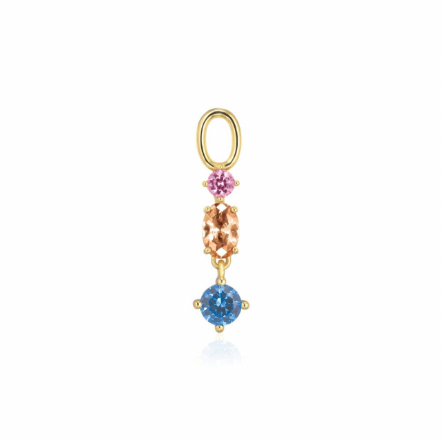 Charm Pendolo Tre - 18k Gullpläterad, med multifärgade zirkoner Hoop