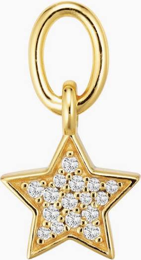 Charm Stella  - 18k Gullpläterad, med vita zirkoner Hoop