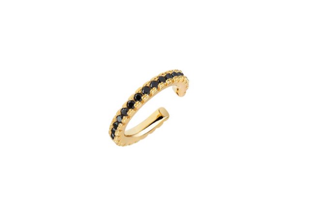 ELLERA PICCOLO EAR CUFF Svarte Zirkoner (Gull)