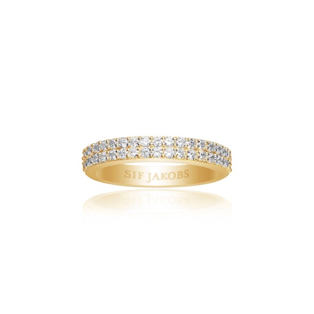 CORTE DUE ring Hvite Zirkoner (Gull)