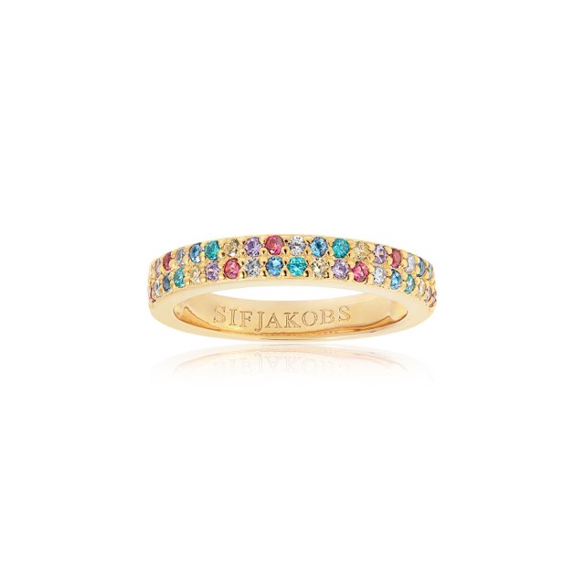 CORTE DUE ring Flerfargede Zirkoner (Gull)
