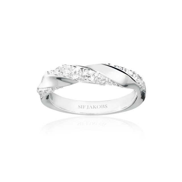 FERRARA ring Hvite Zirkoner (Sølv)