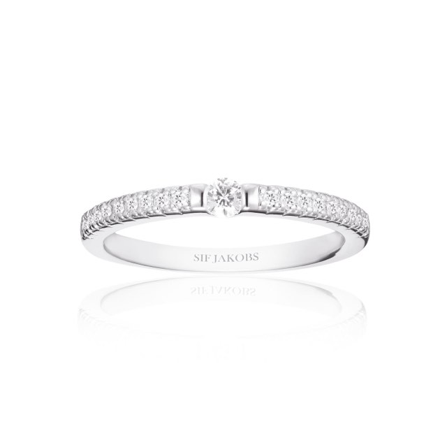 ELLERA UNO ring Hvite Zirkonia (Sølv)