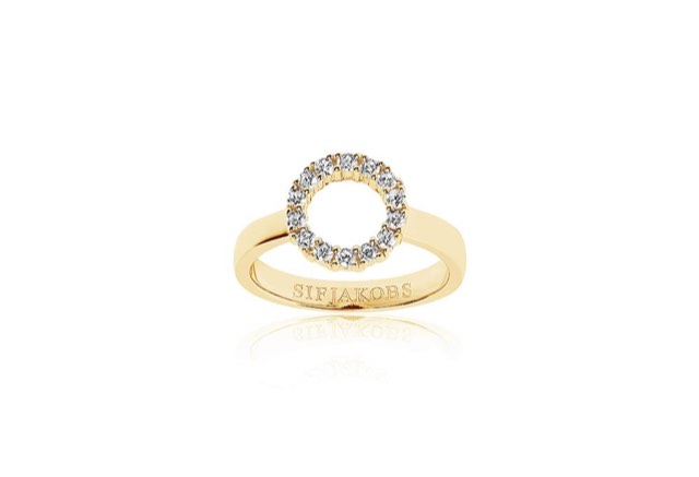 BIELLA PICCOLO ring Hvite Zirkoner (Gull)