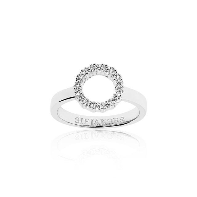 BIELLA PICCOLO ring Hvite Zirkoner (Sølv)