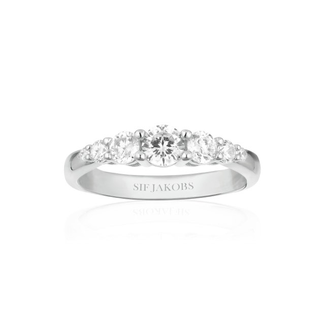 BELLUNO ring Hvite Zirkoner (Sølv)