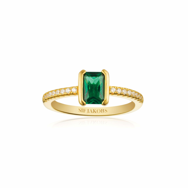 ROCCANOVA PICCOLO Ring Grön zirkonia Gull
