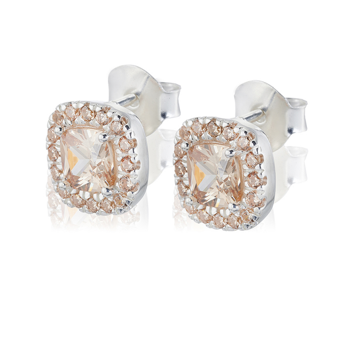 Glamorous - champagne Earrings studs Silver i gruppen Øredobber / Sølvøredobber hos SCANDINAVIAN JEWELRY DESIGN (s309)