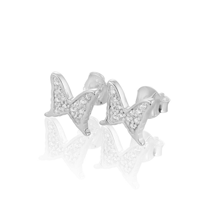 Petite papillion sparkling Earrings Silver i gruppen Øredobber / Sølvøredobber hos SCANDINAVIAN JEWELRY DESIGN (s319)