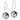 Natural Titanium Round 8 mm, Black diamond Örhänge