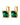 ANA SG EMERALD GREEN Earrings Gold