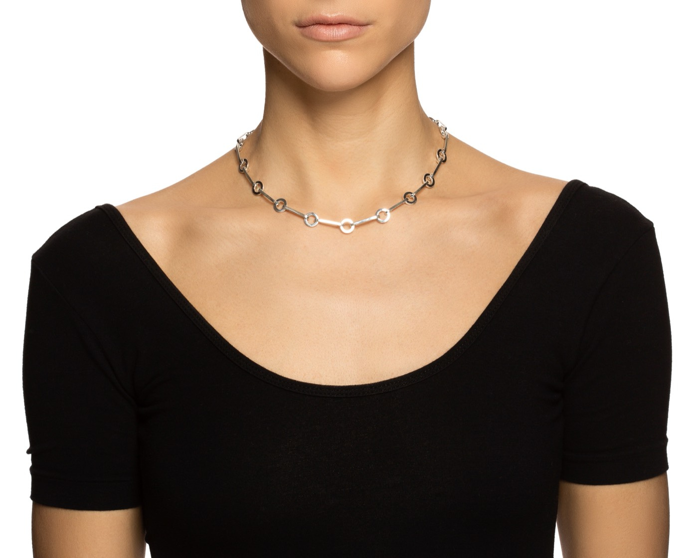 Ring Chain Halskjede Sølv