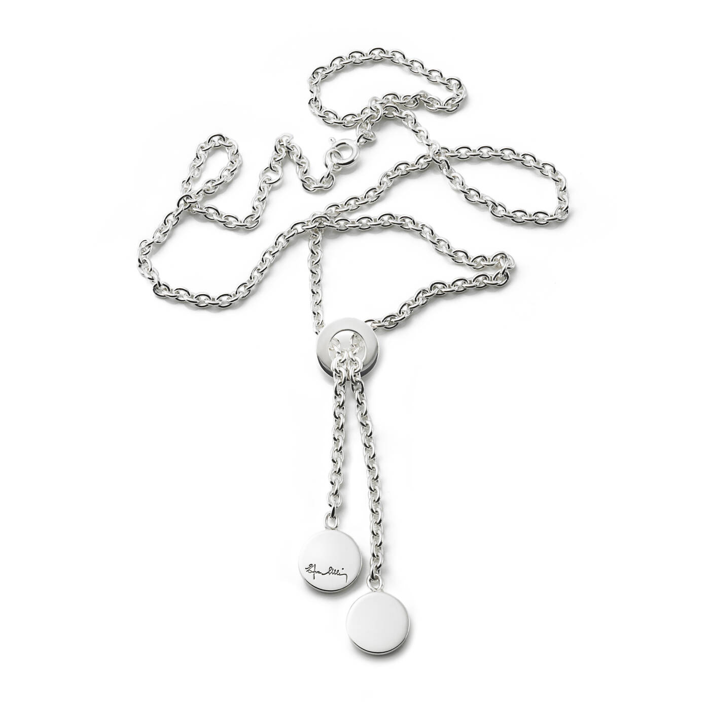 Twin Dots Necklace Silver