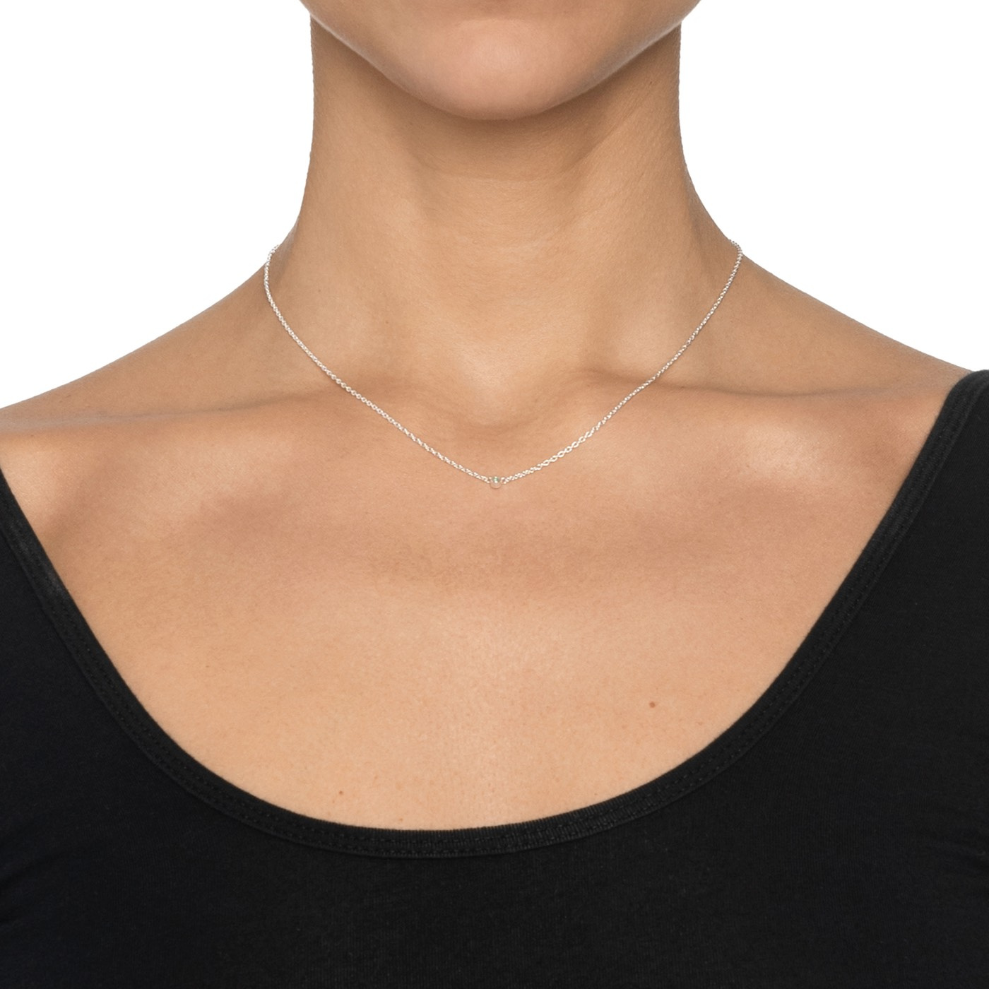 Micro Blink - Green Emerald Halskjede Sølv 40-45 cm