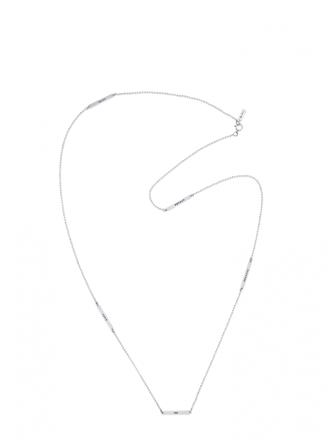 Power Plates Long Halskjede Sølv 80 cm