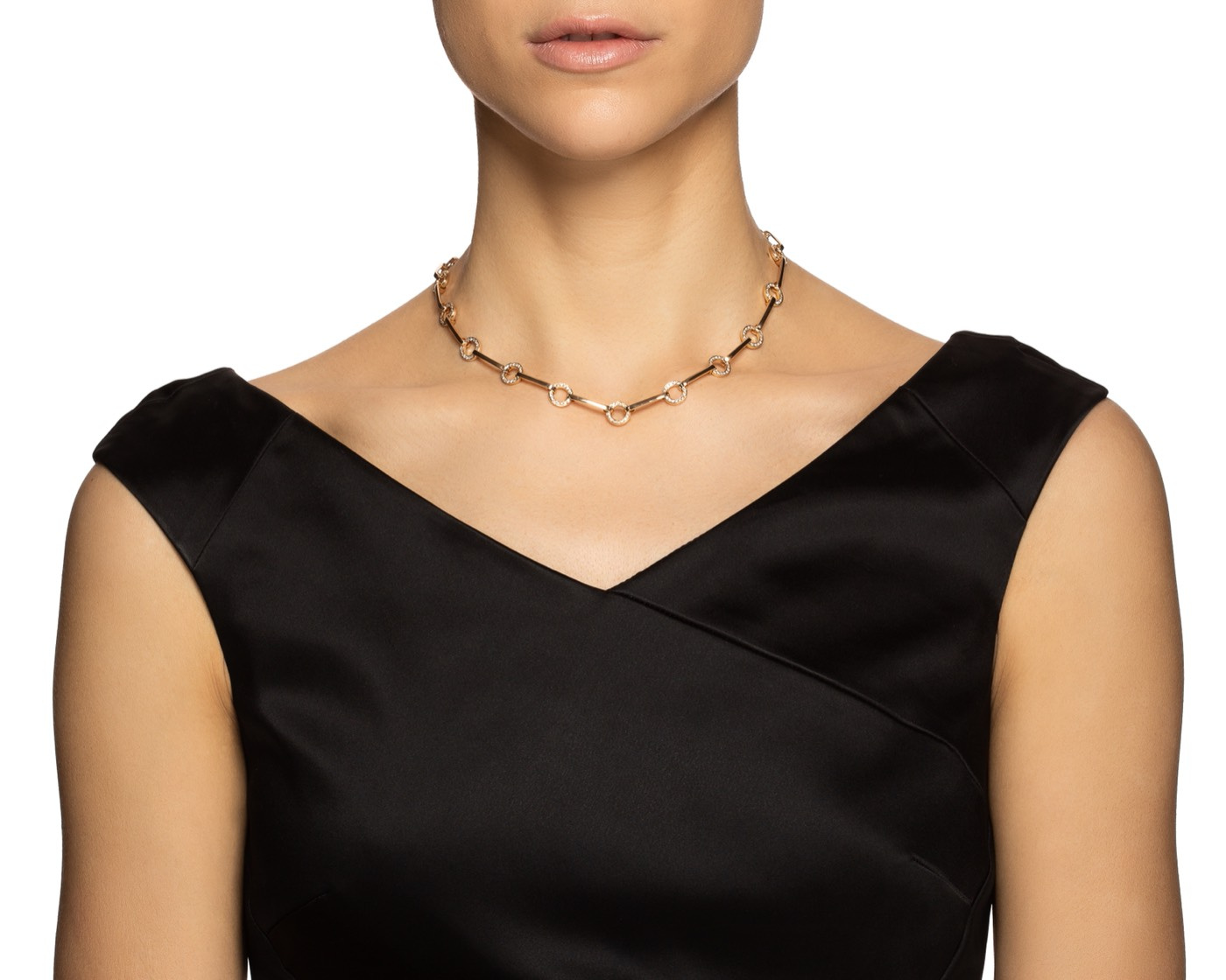 Ring Chain & Stars Halskjede Gull