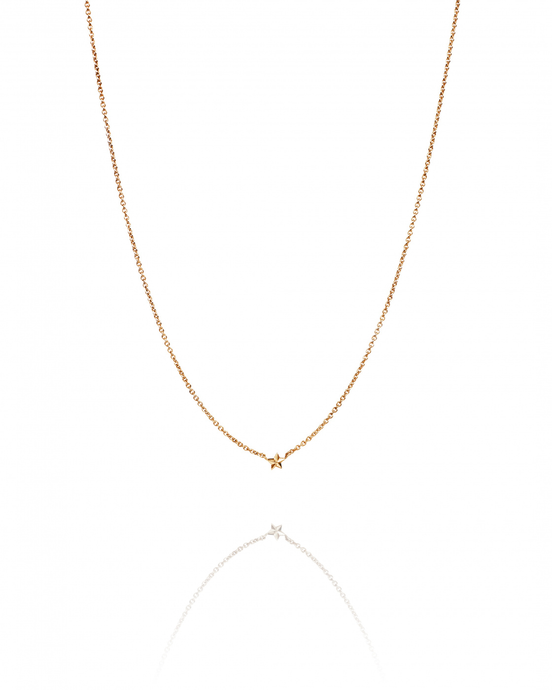 Micro catch a falling star Necklace Gold