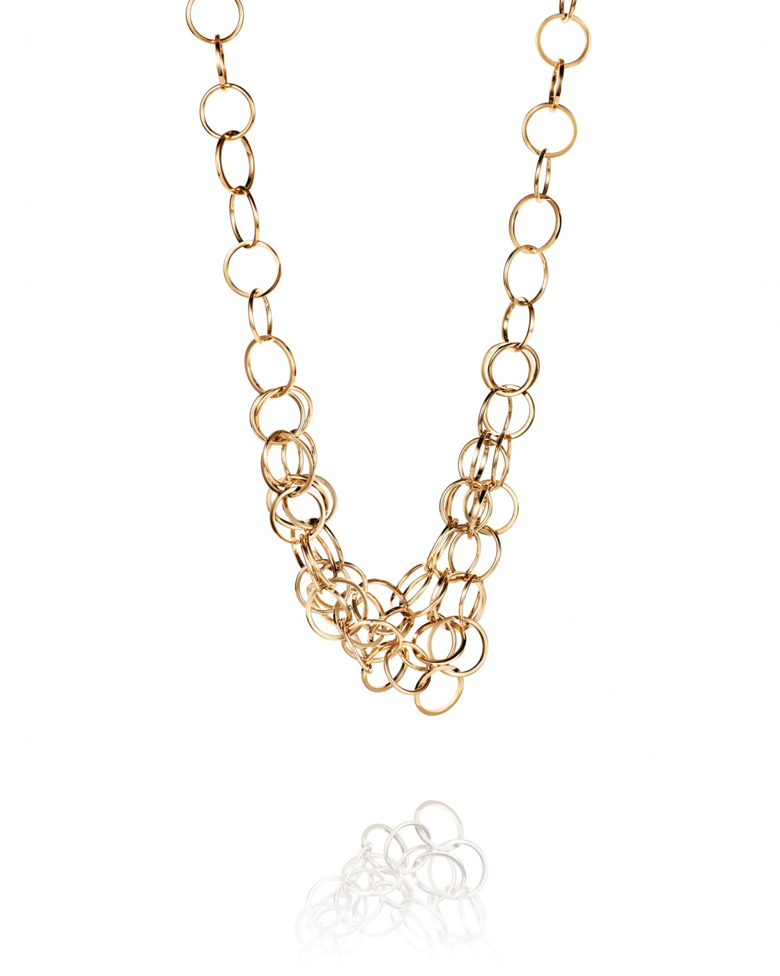 Messy rings Necklace Goldplated Silver