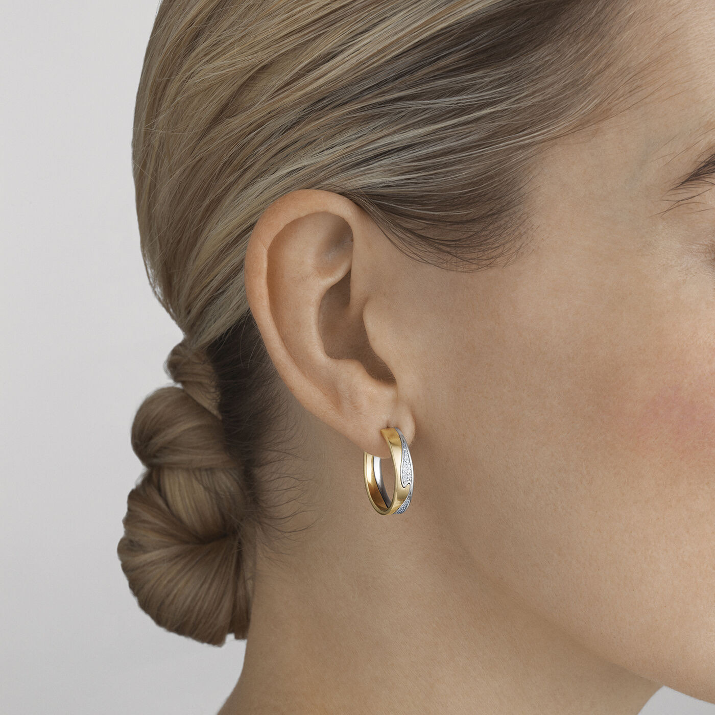 FUSION LA Roségull Øreringer Gull Hvitt gull PAVÉ 0.21 ct