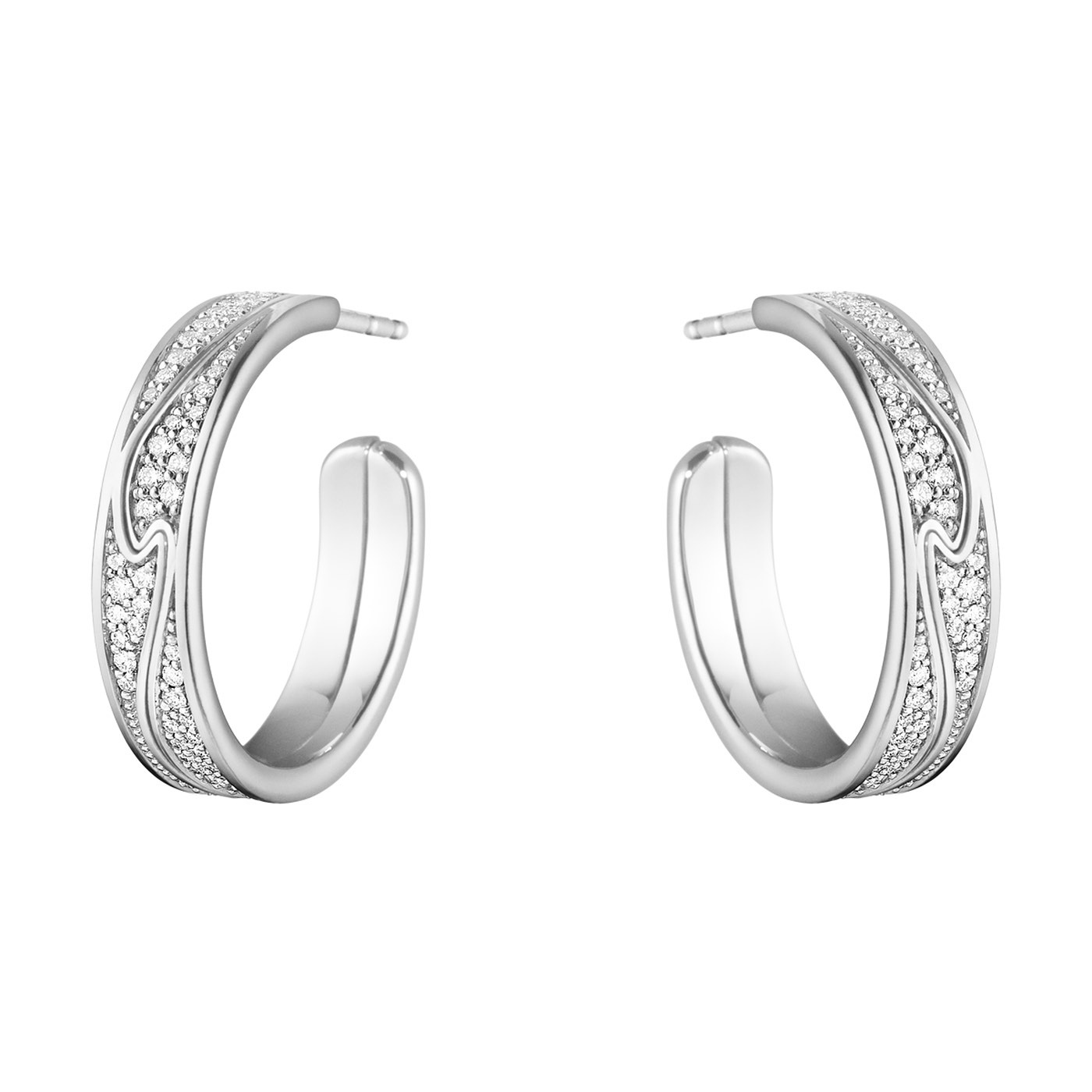 FUSION LA Roségull Øreringer Hvitt gull FULL PAVÉ 0.54 CT