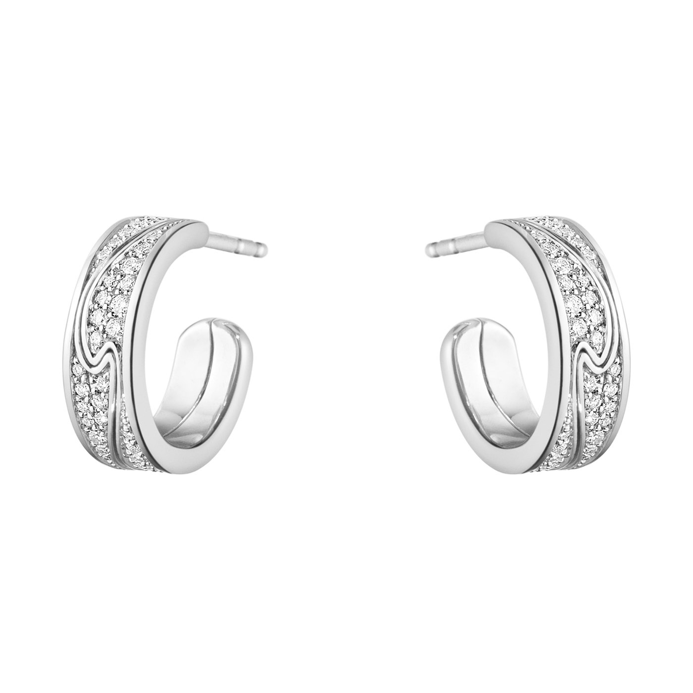 FUSION SMALL Øreringer Hvitt gull FULL PAVÉ 0.33 CT