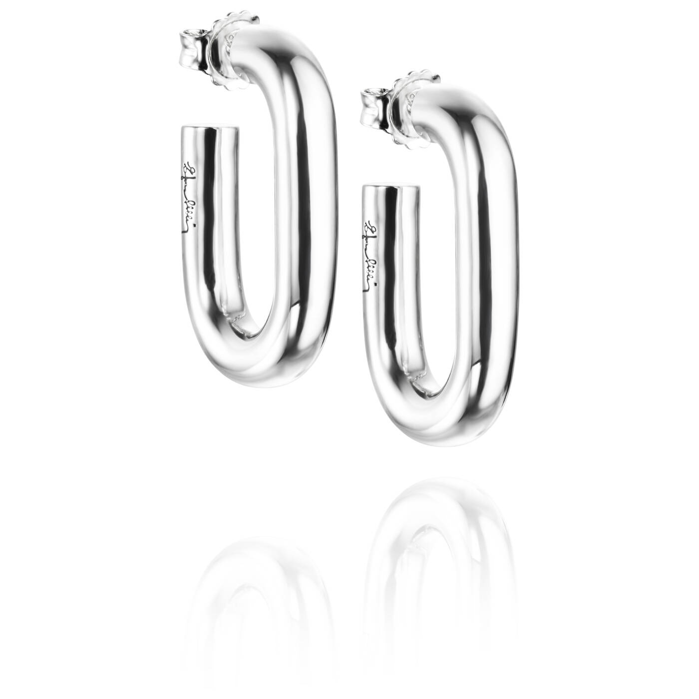 Chunky Hoops Øreringer Sølv