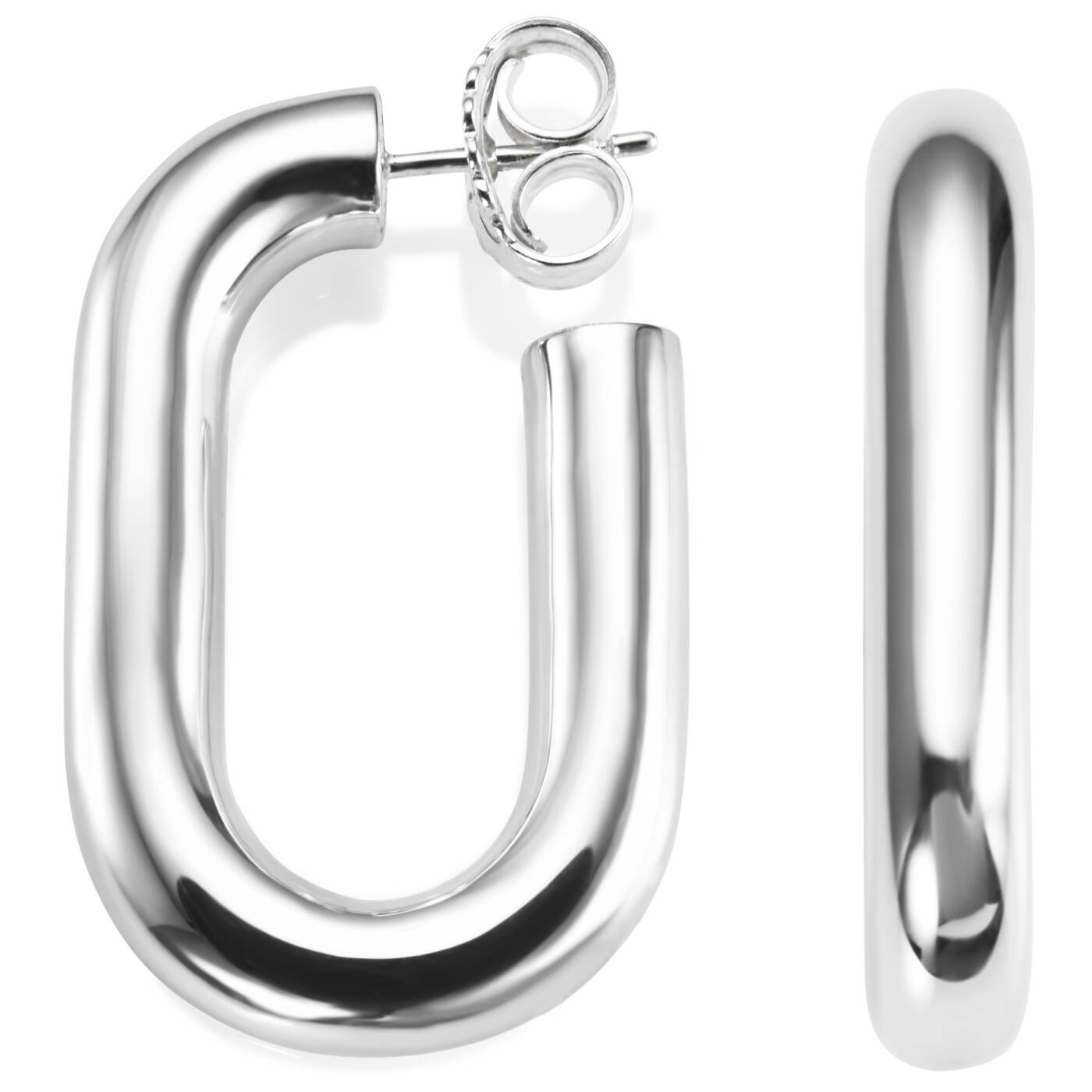 Chunky Hoops Øreringer Sølv