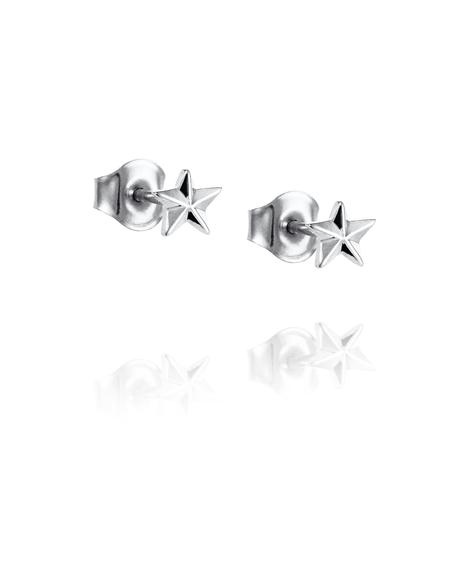 Micro catch a falling star stud Earrings Silver