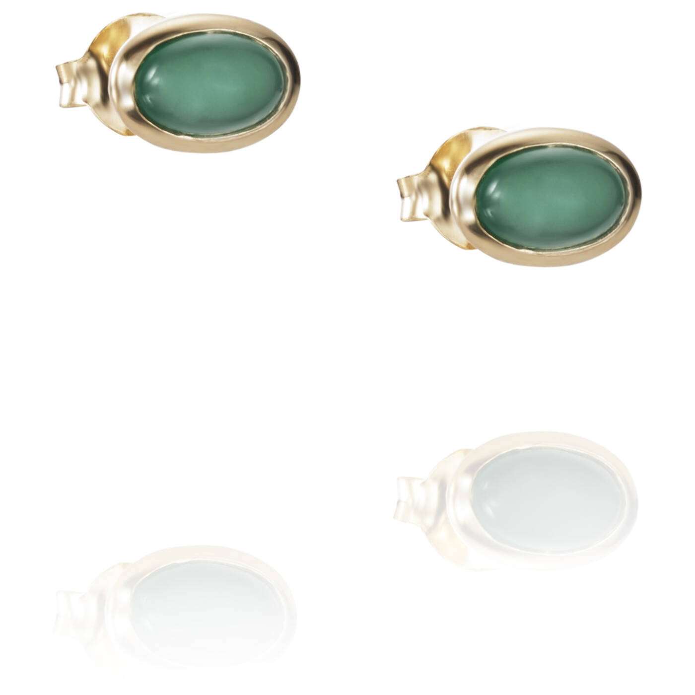 Love Bead - Green Agate Øreringer Gull