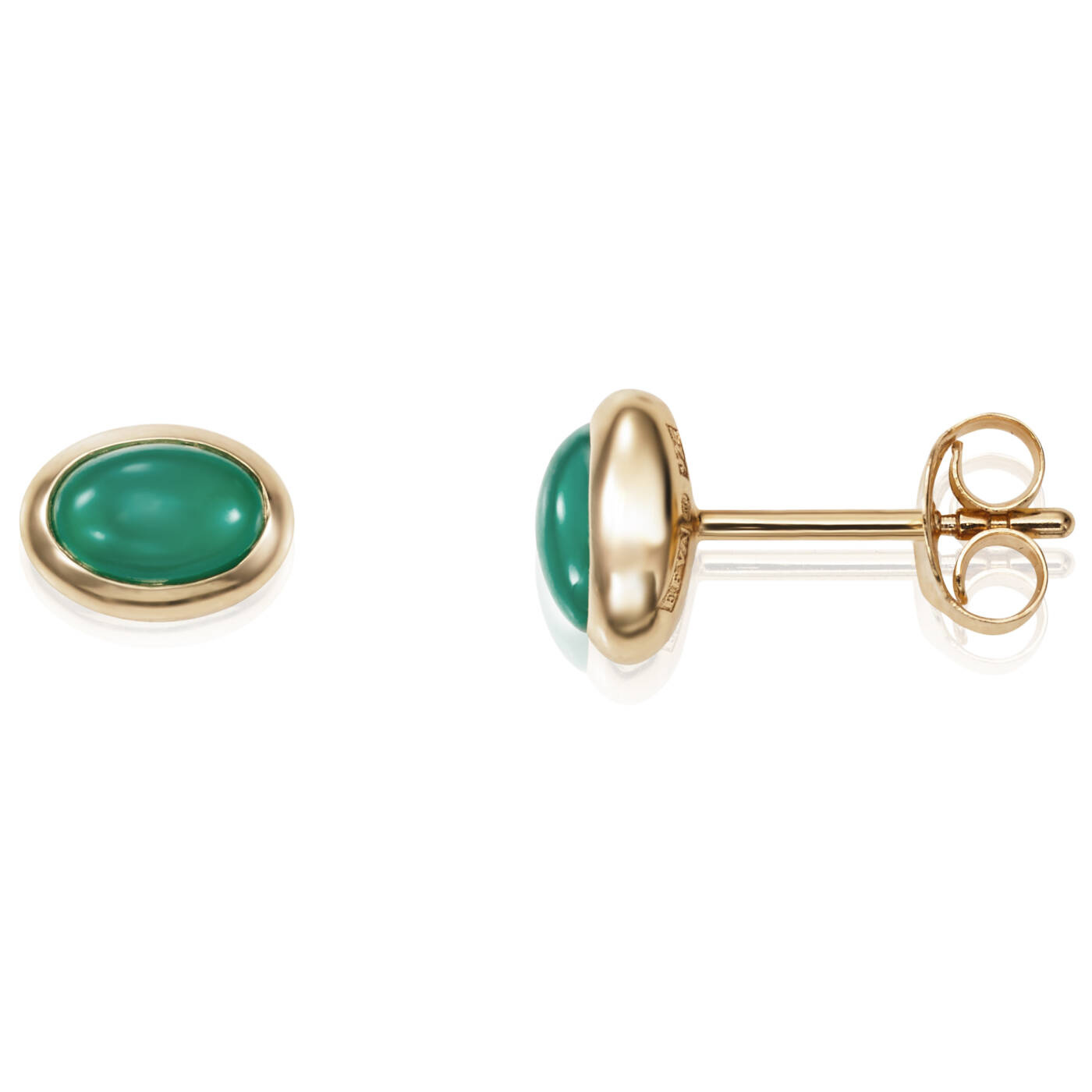 Love Bead - Green Agate Øreringer Gull
