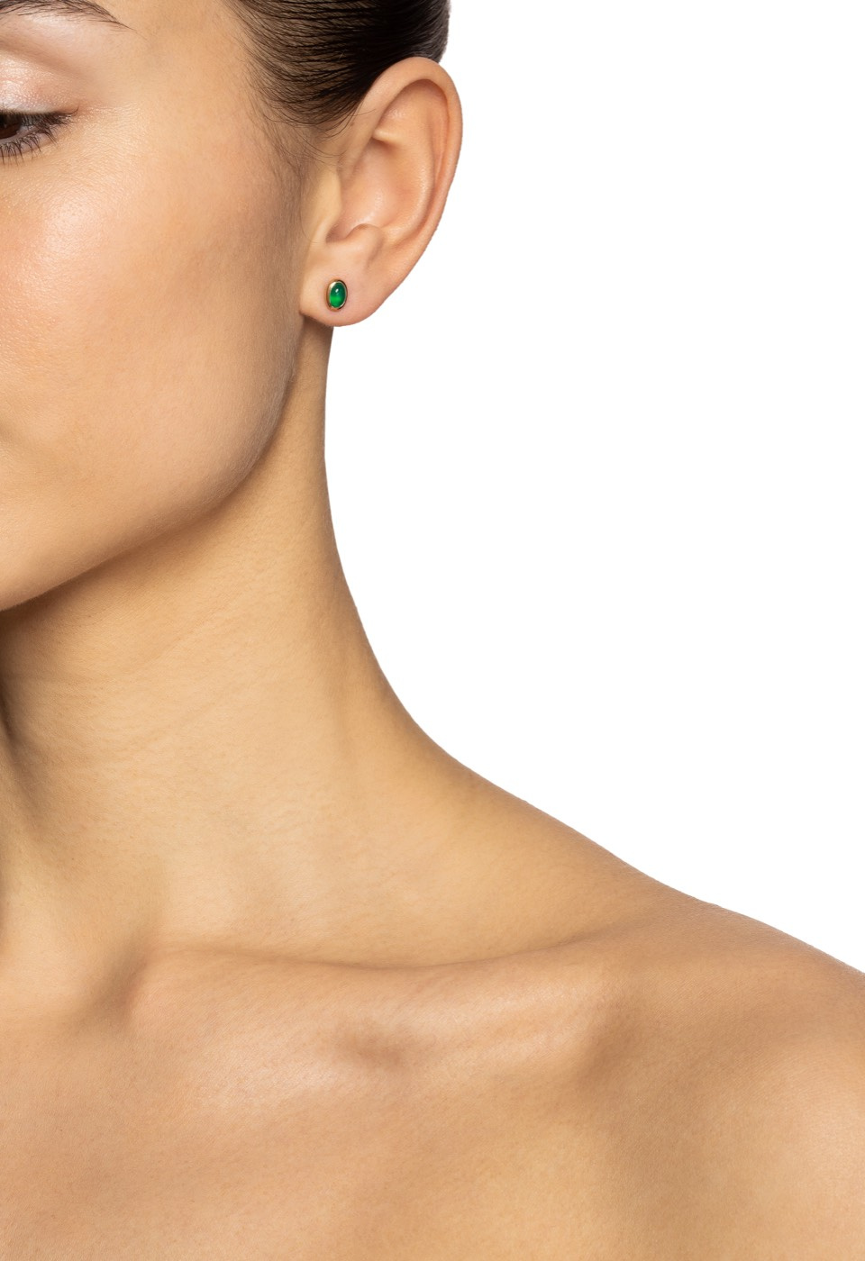 Love Bead - Green Agate Øreringer Gull