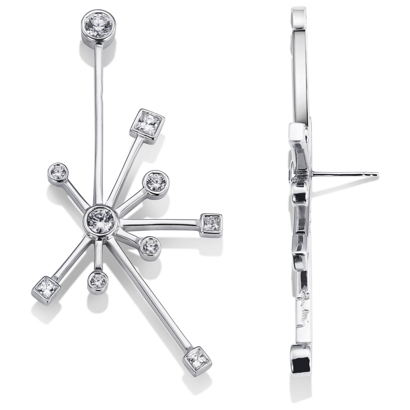 Kaboom & Stars Øreringer Hvitt gull