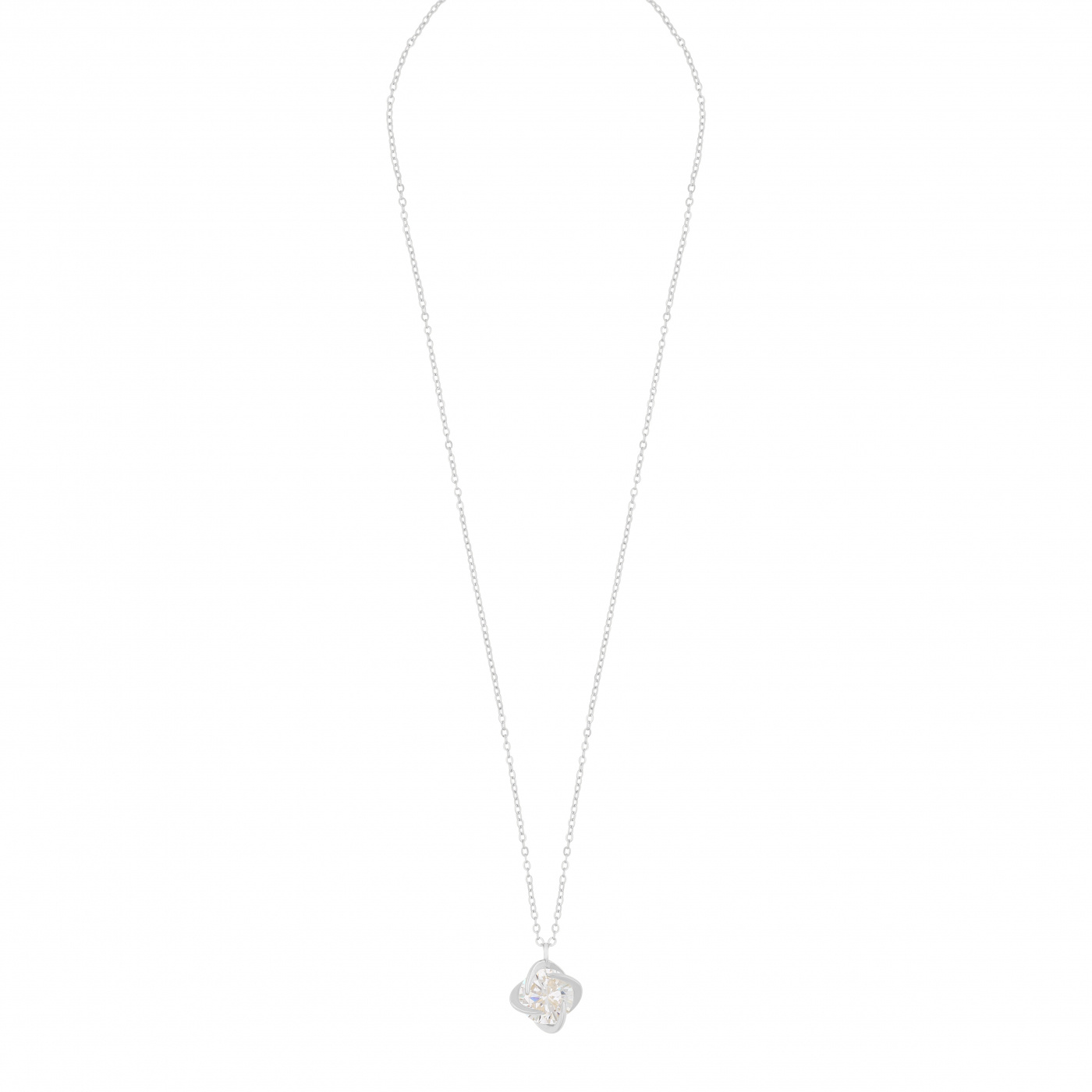 Sevilla pendant neck silver clear 45 cm