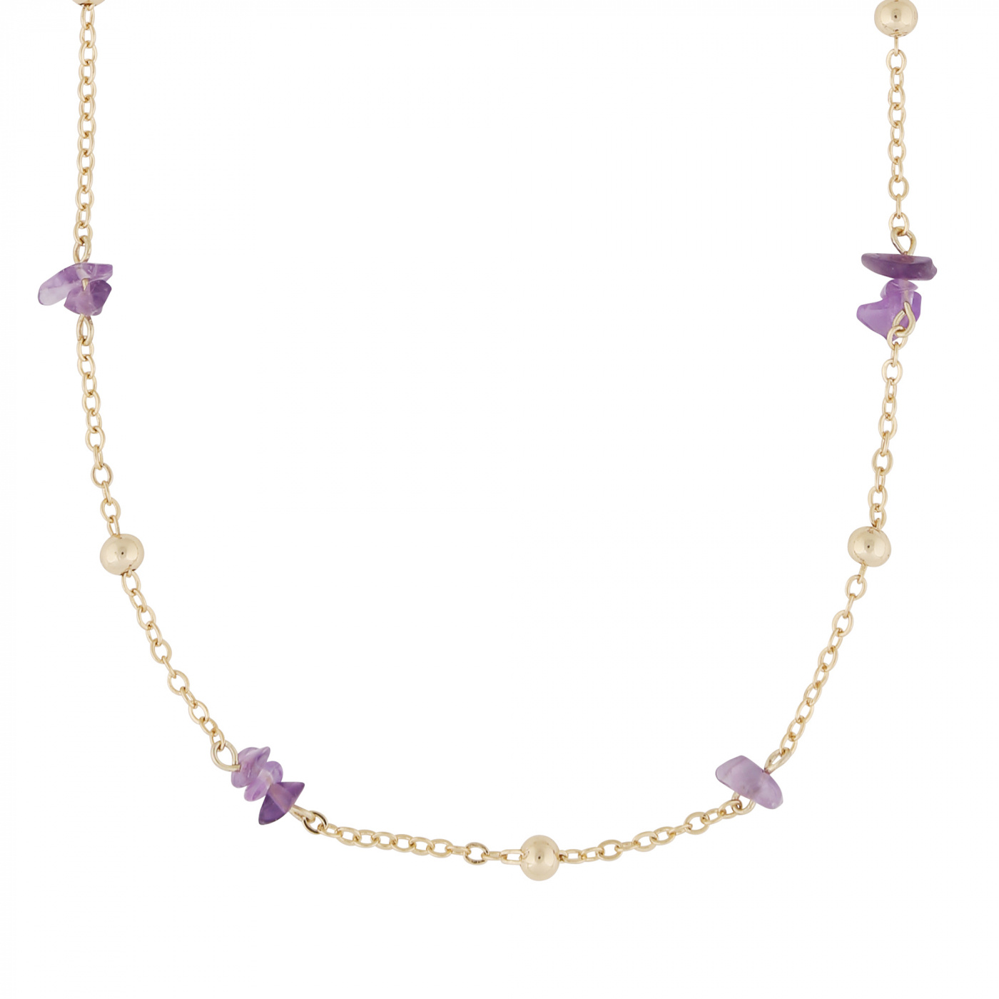 Capri chain neck gold purple 45 cm