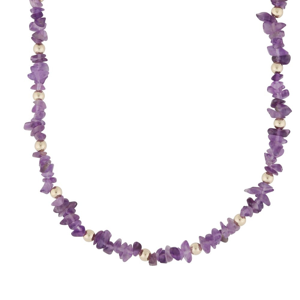 Capri stone neck gold purple 42 cm