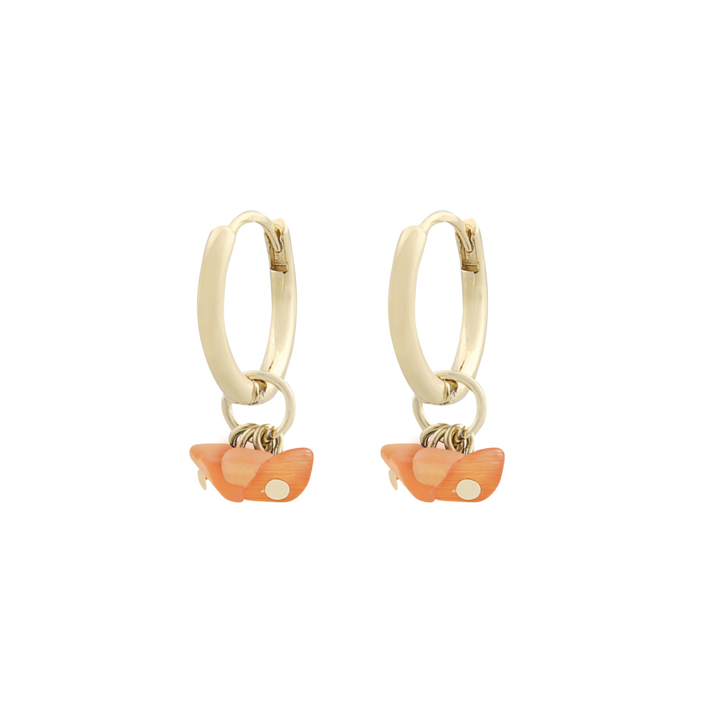 Capri ring pendant ear gold orange