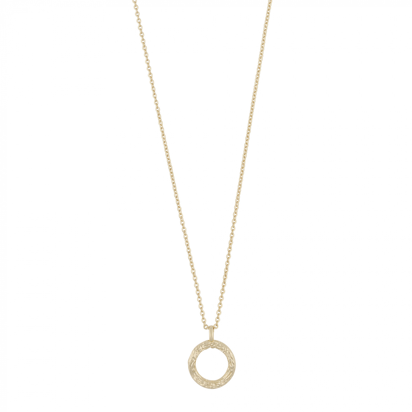 Oz round pendant neck 45 plain Gold-45 cm