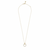 East round pendant neck 45 Gold/clear-45 cm