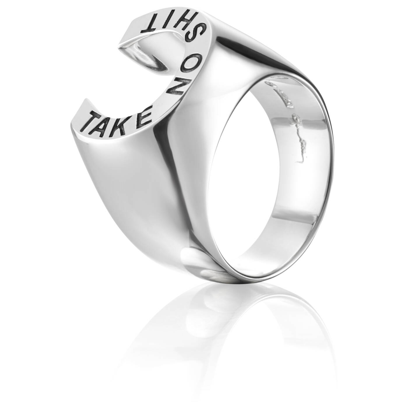 Take No Shit Ring Sølv