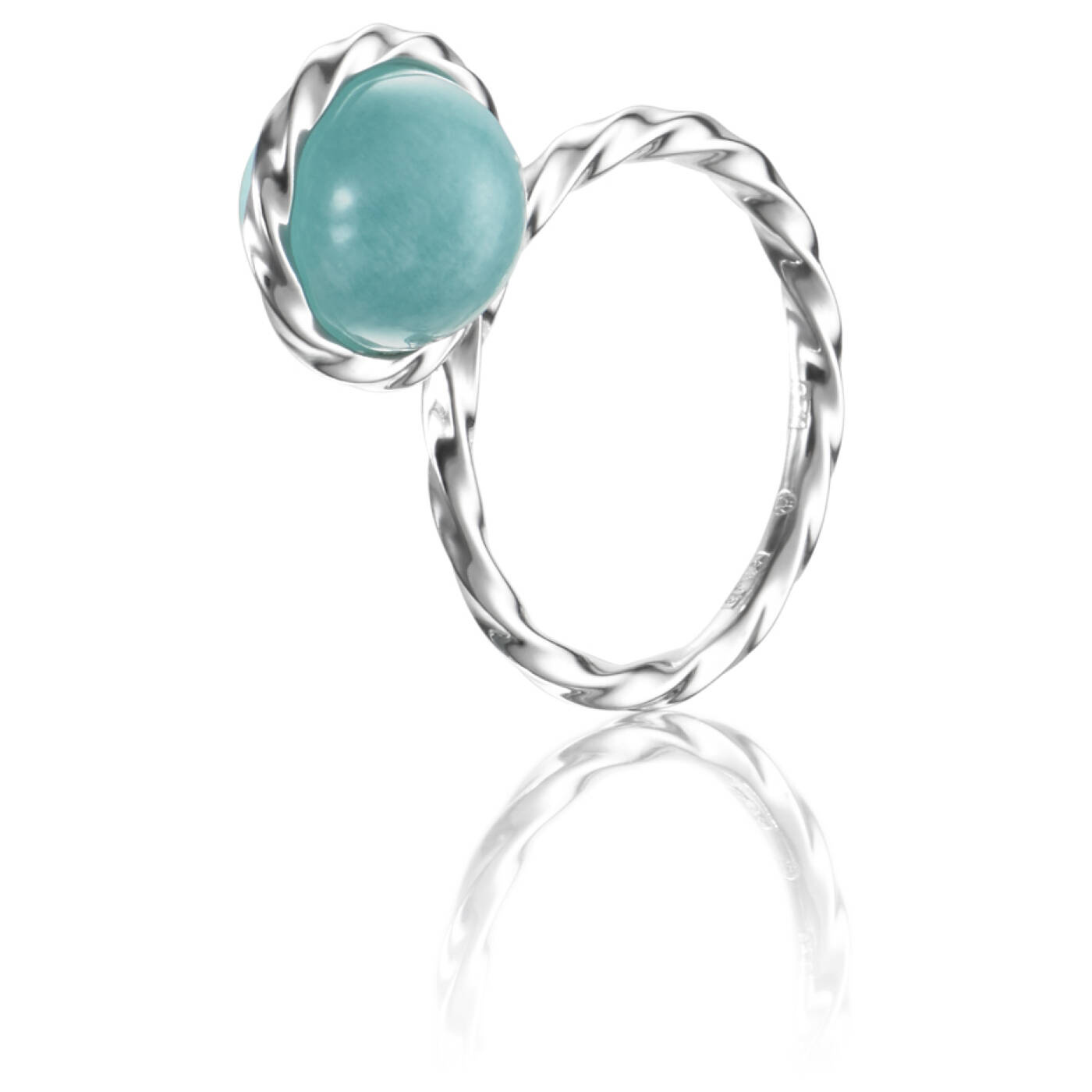 Twisted Orbit - Amazonite Ring Sølv